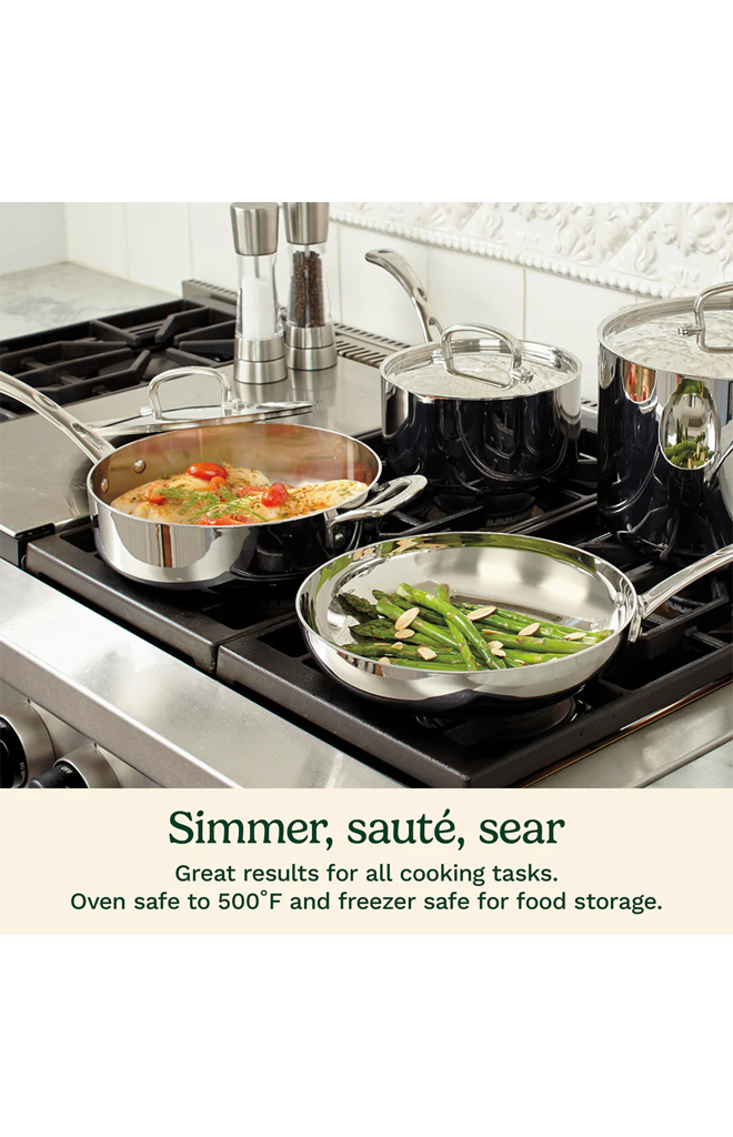French Classic Tri-Ply Stainless Cookware 10-Piece Set in Stainless Steel