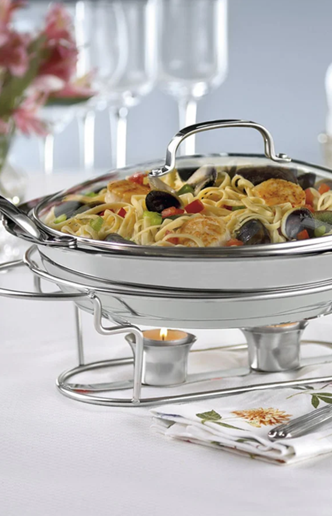 Classic Entertaining Collection 11" Round Buffet Server in Stainless Steel