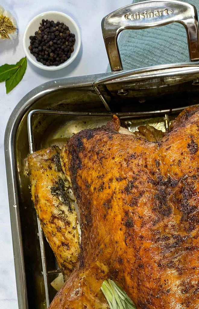 Chef's Classic® Stainless 16" Roasting Pan with Rack in Stainless Steel