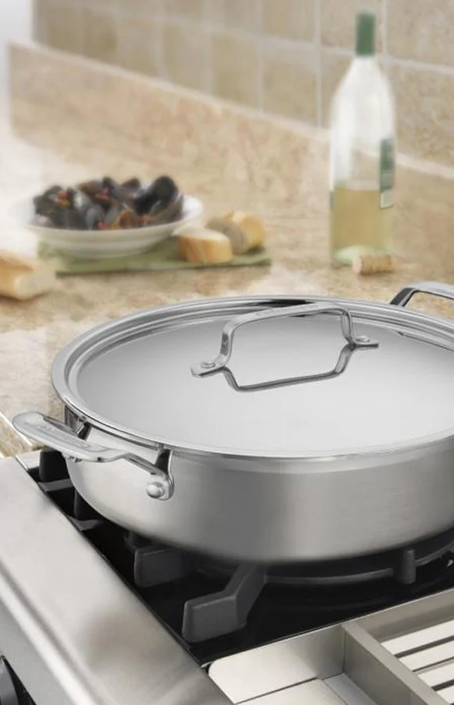 MultiClad Pro Triple Ply Stainless Cookware 5.5 Qt. Casserole with Cover in Stainless Steel