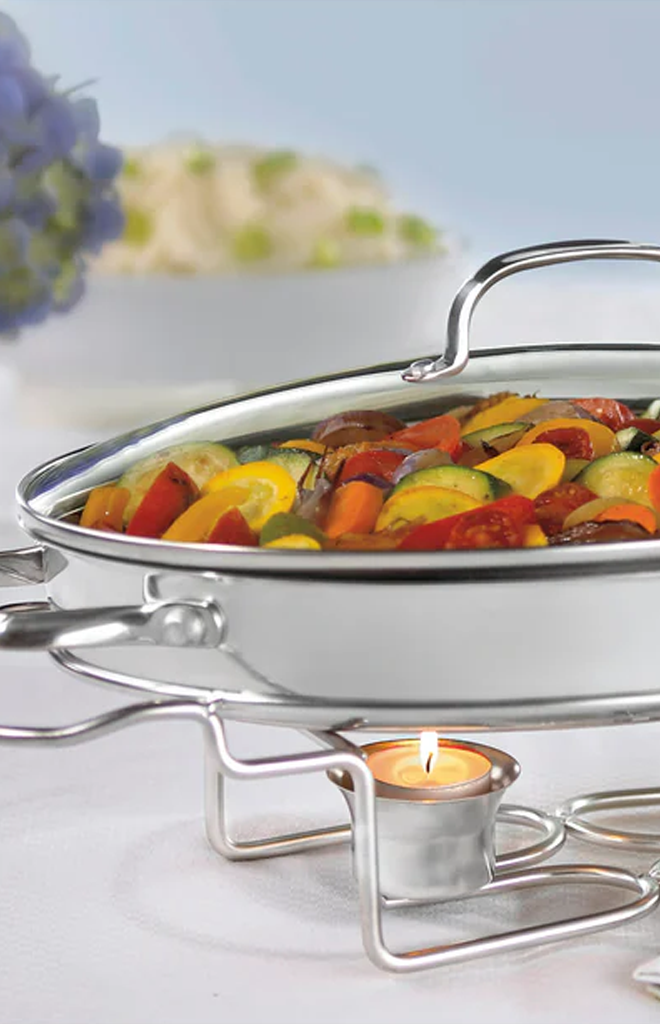 Classic Entertaining Collection 13.5" Oval Buffet Server in Stainless Steel