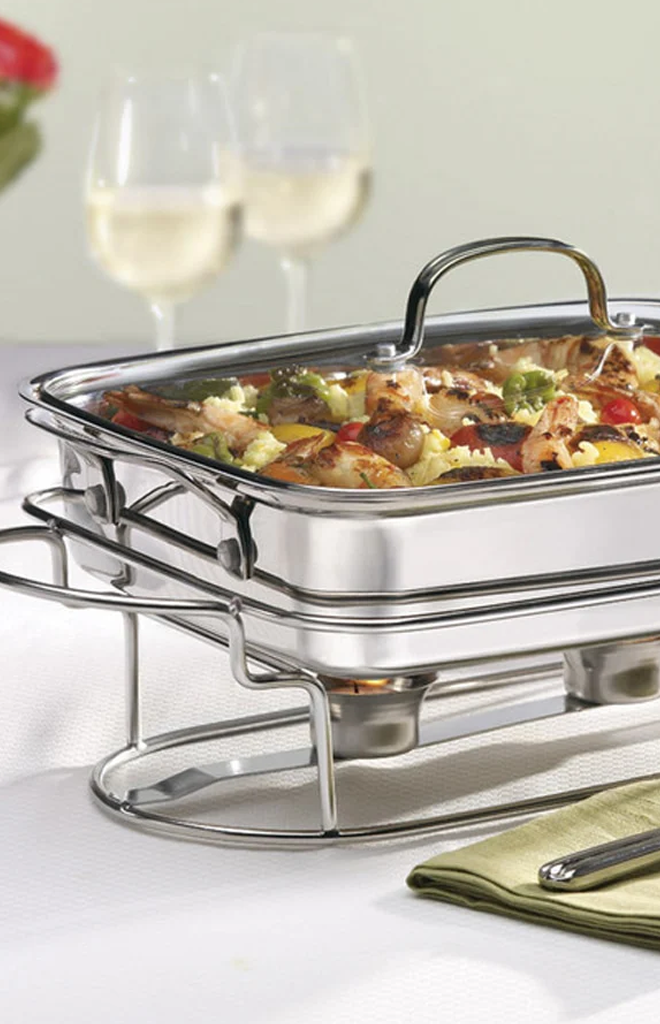 Classic Entertaining Collection 12" Rectangular Buffet Server in Stainless Steel