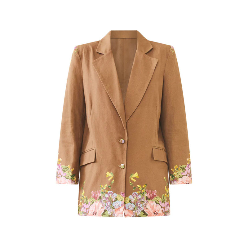 Sloan Blazer in Caramel Victorian Floral