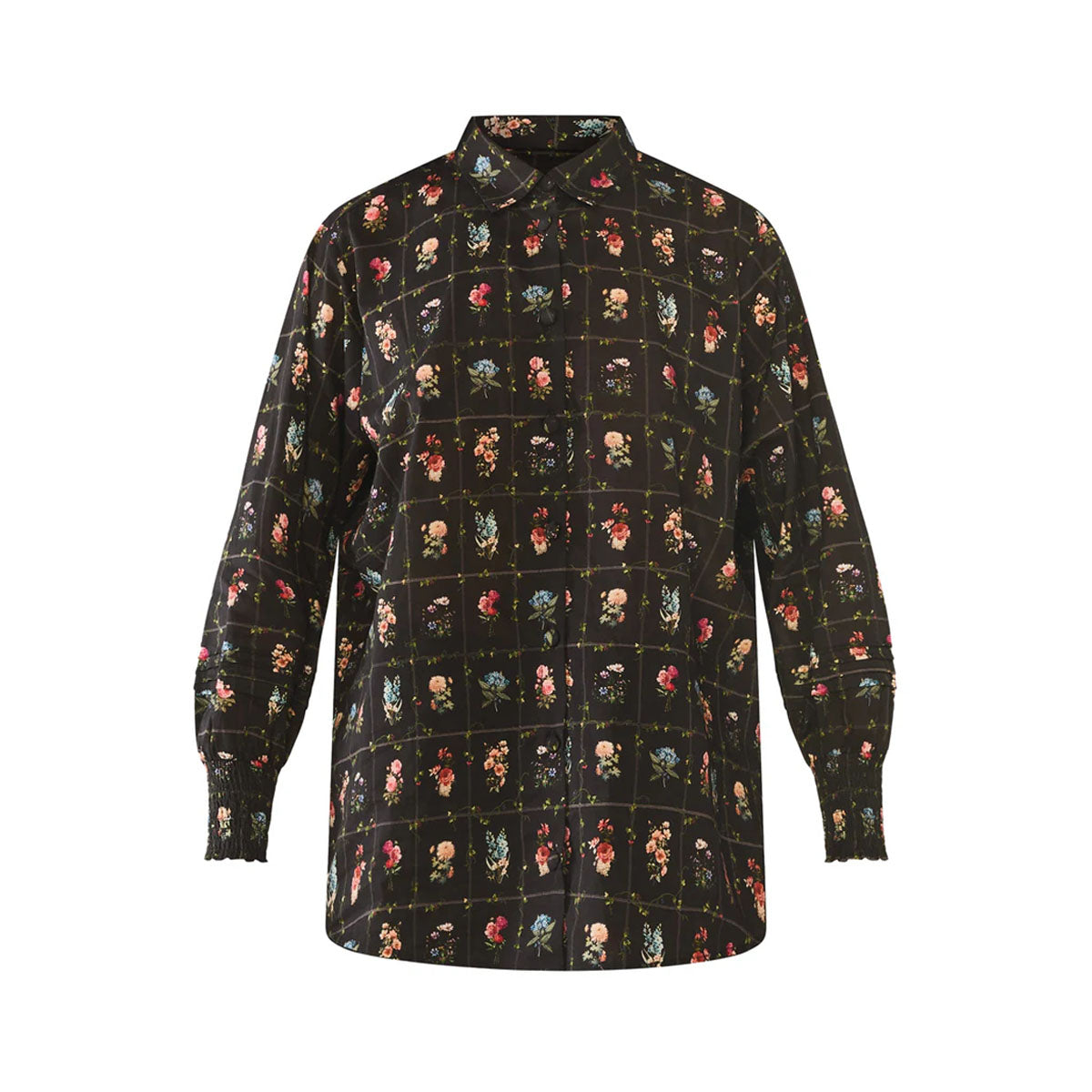 Katie Button Down in Florence Black Floral