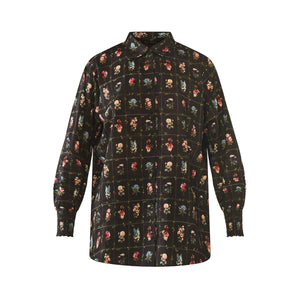 Katie Button Down in Florence Black Floral