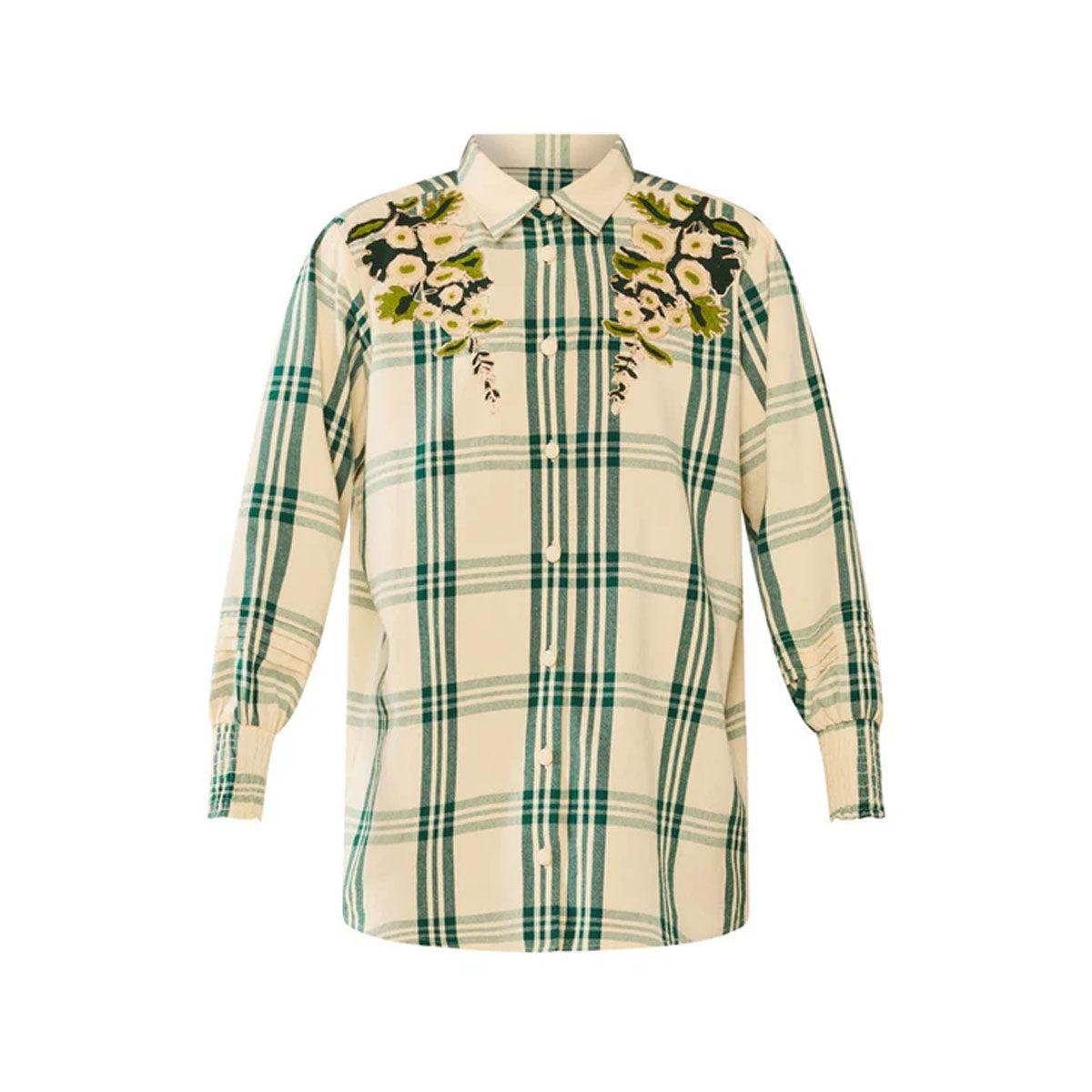 EDDY x Mckenzie Depinto Butler Top in Green Plaid & Floral