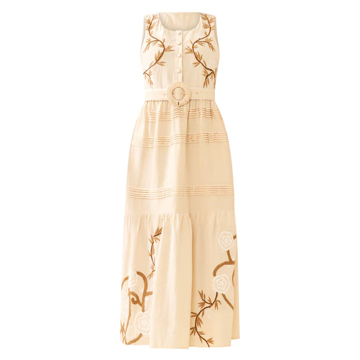 Sophia Dress in Khaki Garden
