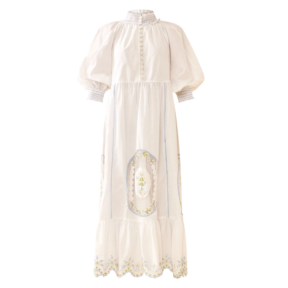 Eliza Maxi Dress in White Whimsy