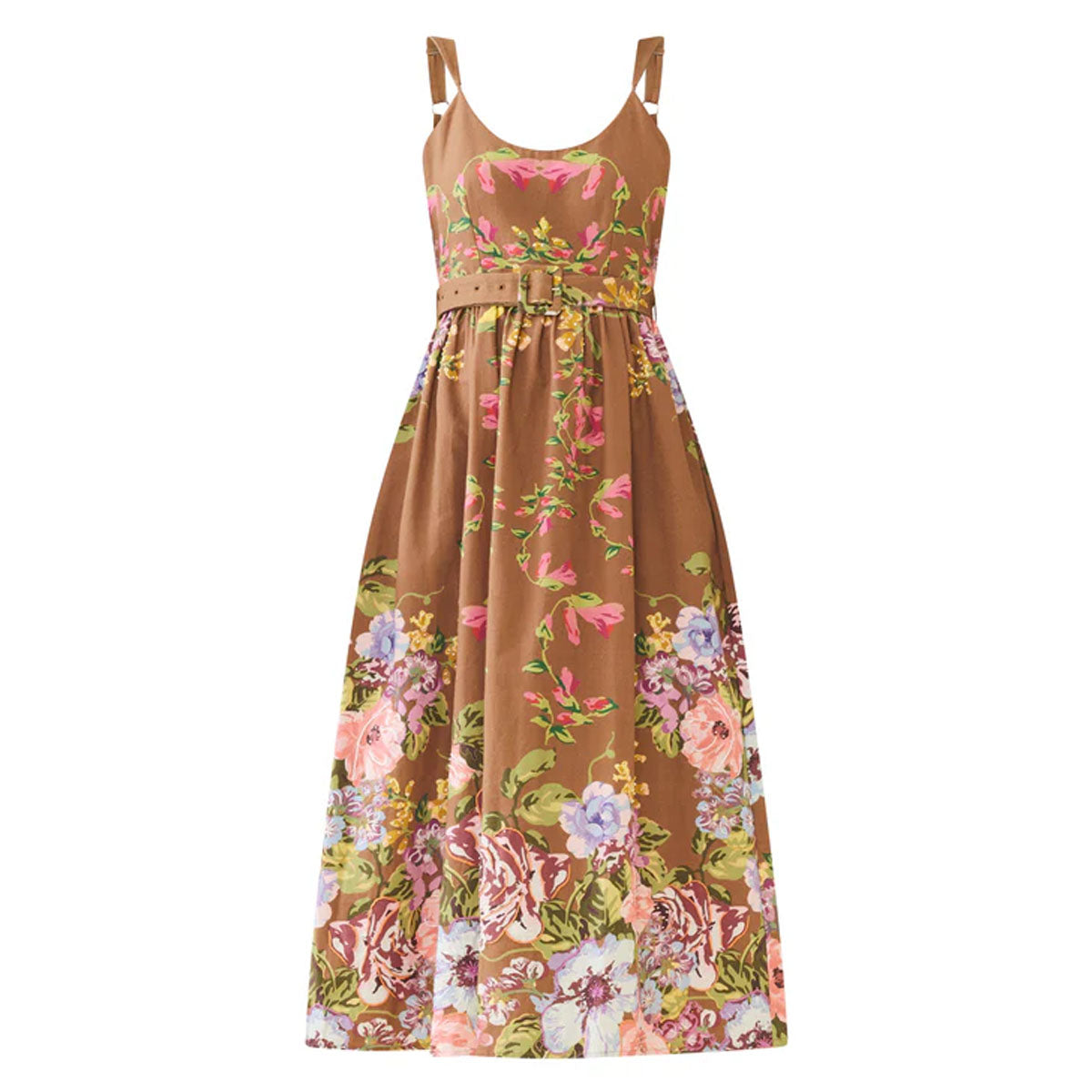 Katherine Dress in Caramel Victorian Floral | Over The Moon