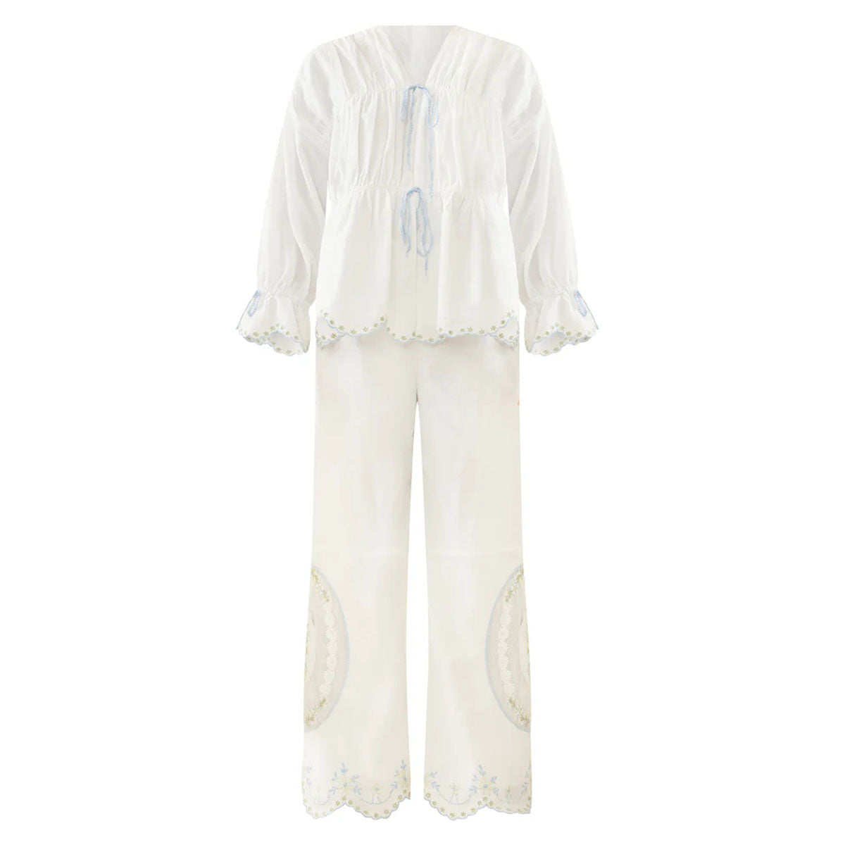 Juliana Pants in White Whimsy