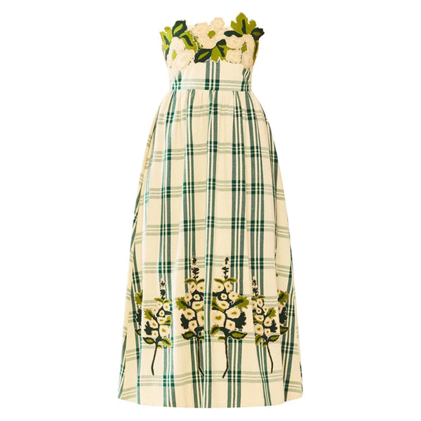 checkered green dress EDDY x Mckenzie Depinto Lucy Dress in Green Plaid & Floral