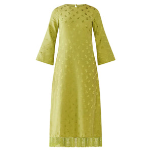 Ariana Dress in Olive Chartreuse