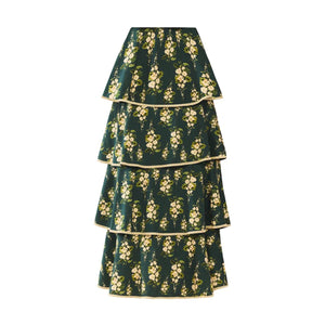 EDDY x Mckenzie Depinto Kenz Skirt in Deep Green & Floral
