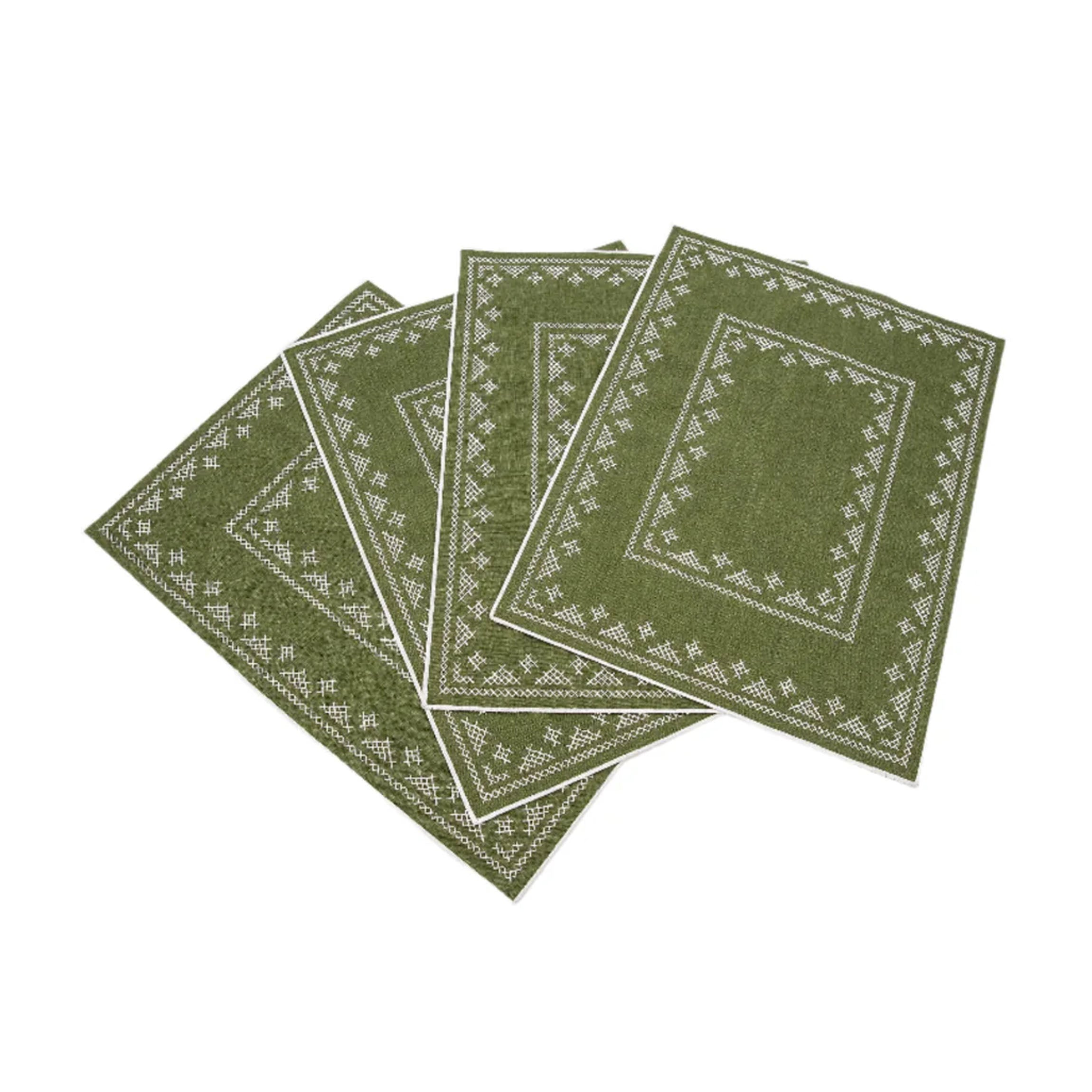 Pedralbes Placemats in Olive, Set of 4