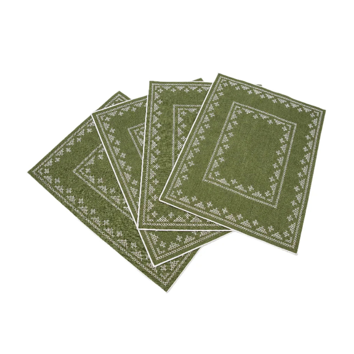Pedralbes Placemats in Olive, Set of 4