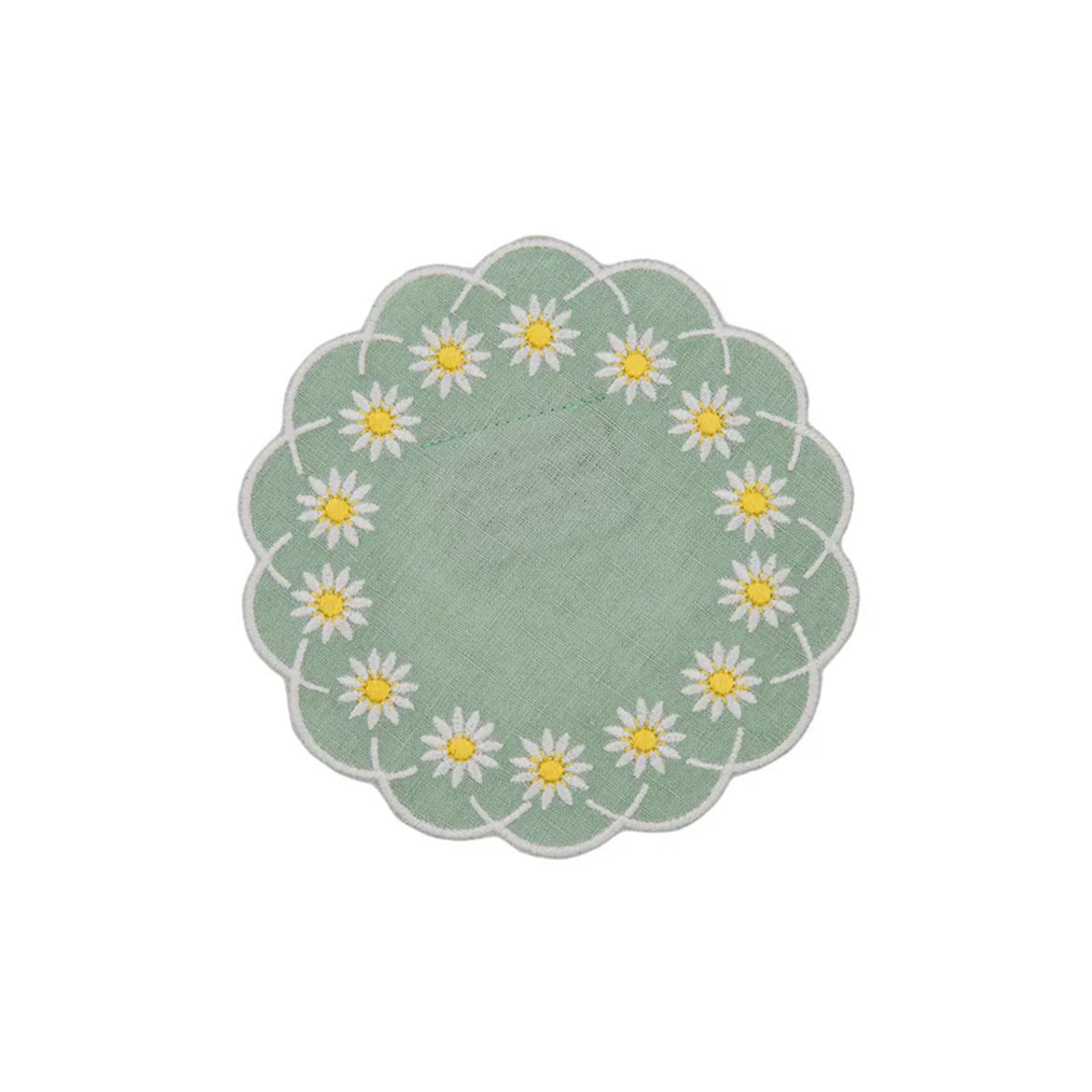 Daisy Coaster in Celadon, Set of 4