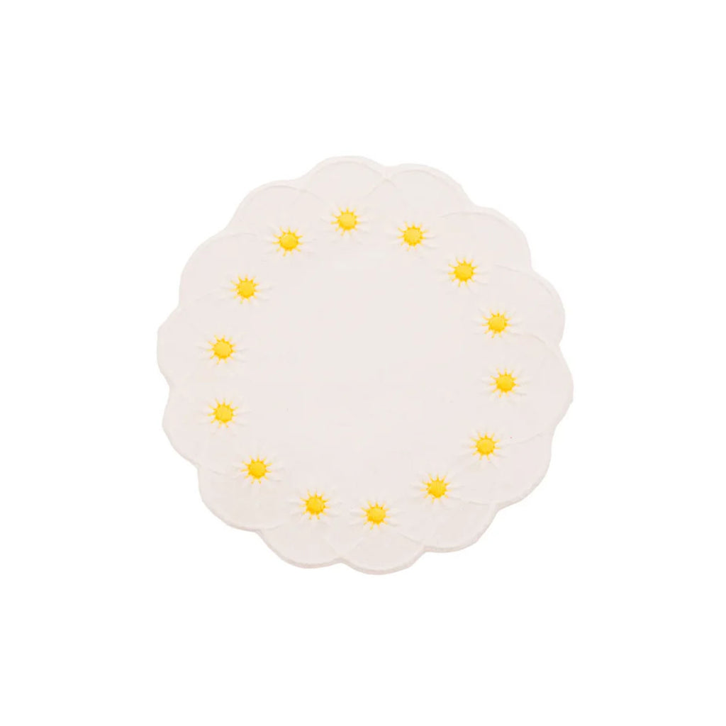 Daisy Coaster in White, Set of 4