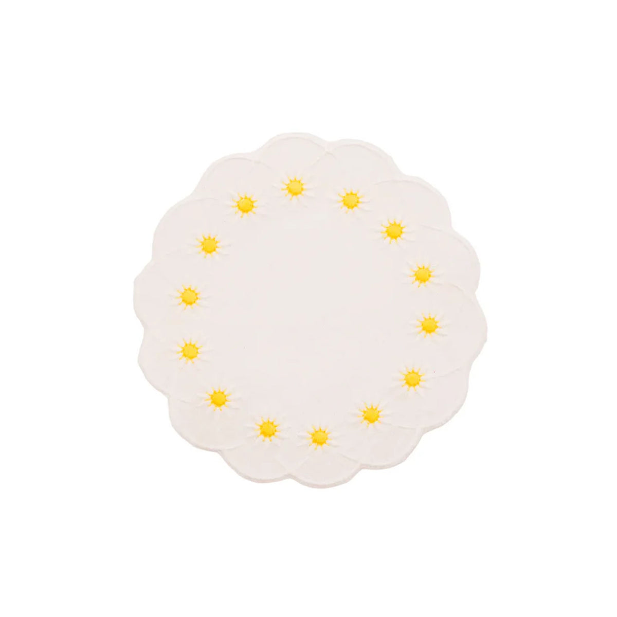 Daisy Coaster in White, Set of 4