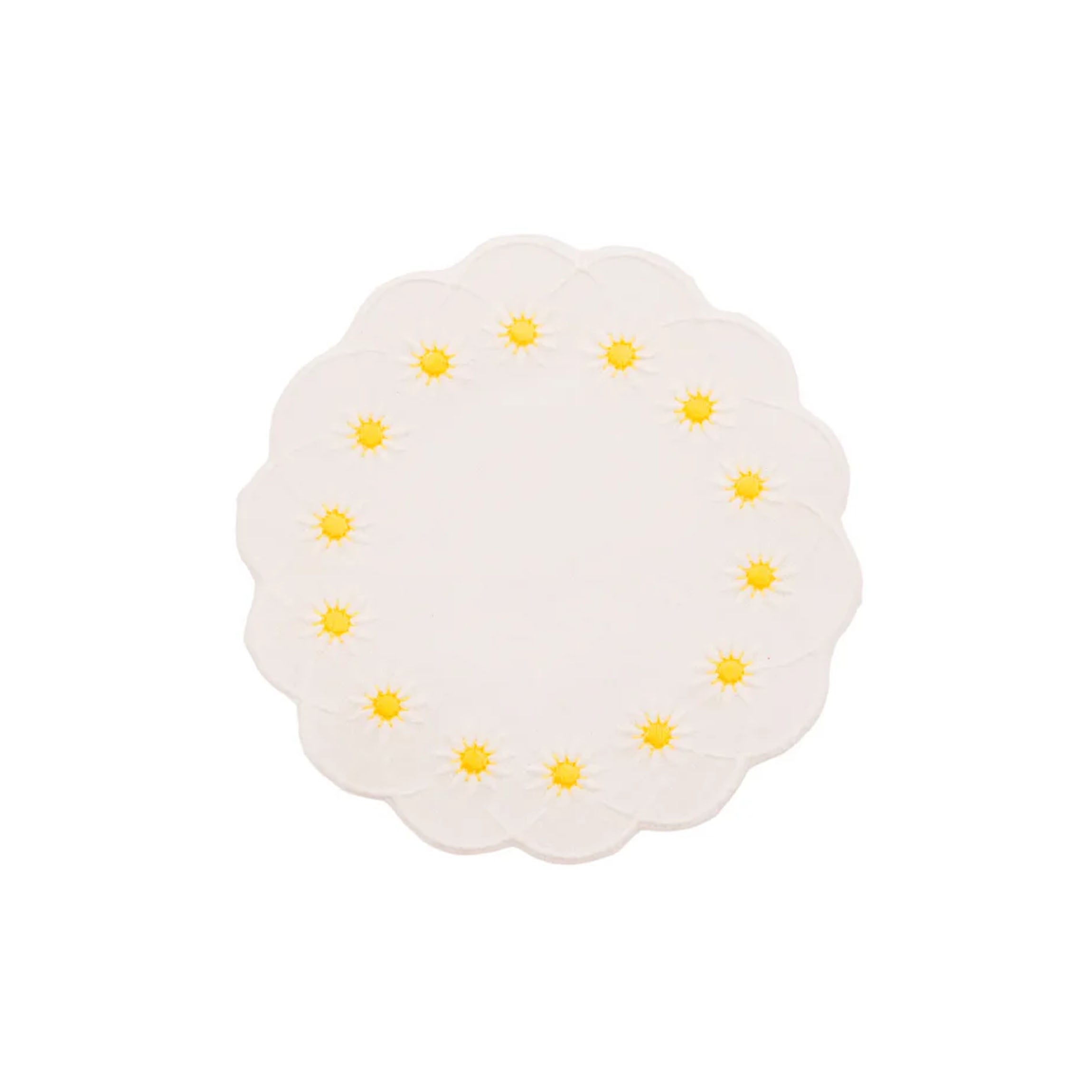 Daisy Coaster in White, Set of 4