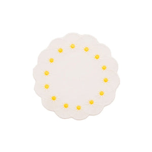 Daisy Coaster in White, Set of 4