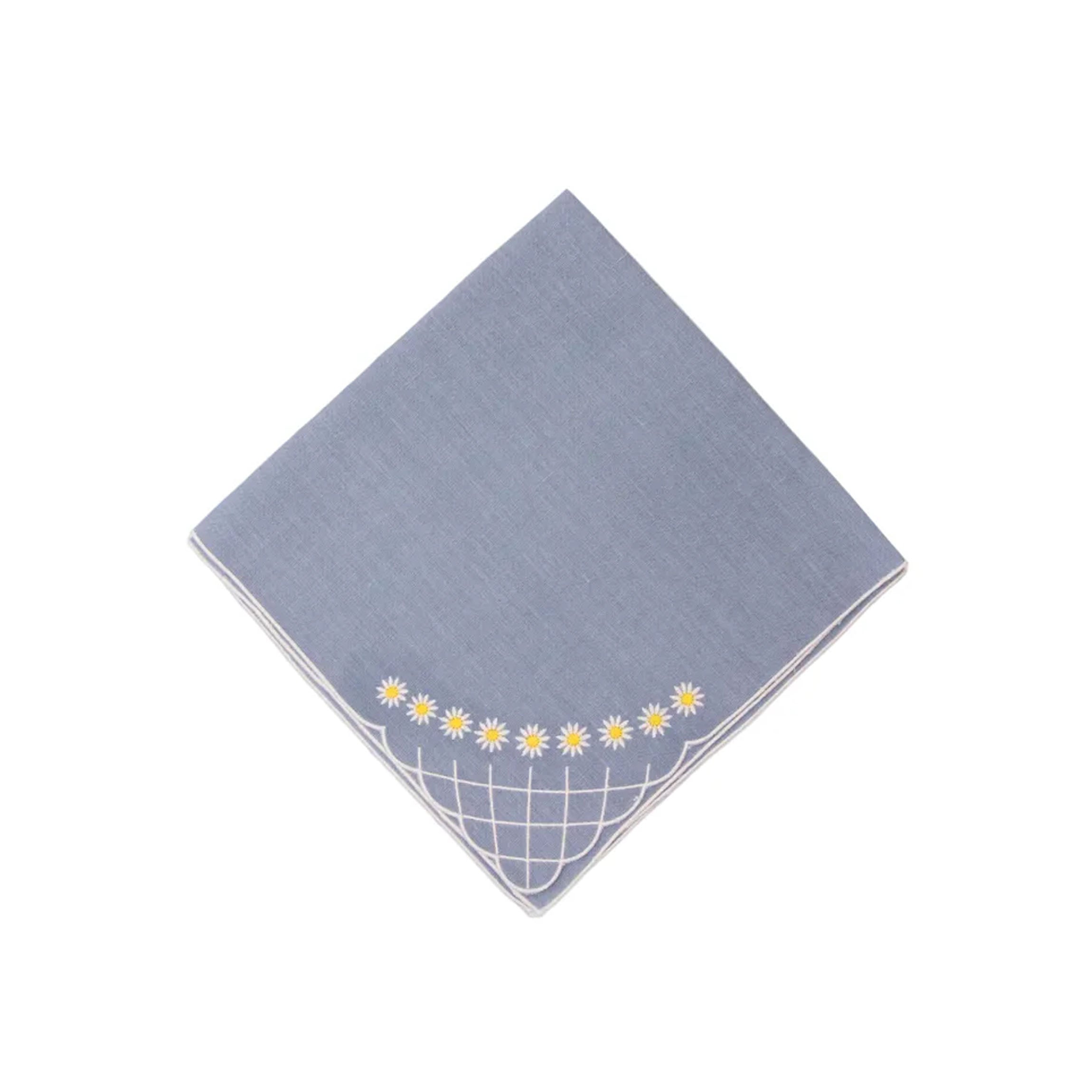 Daisy Dinner Napkin in Blue