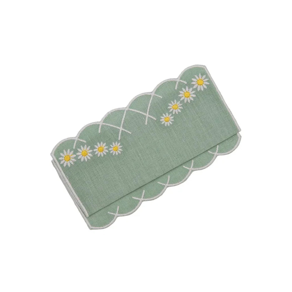 Daisy Aperitivo Napkin in Celadon, Set of 4