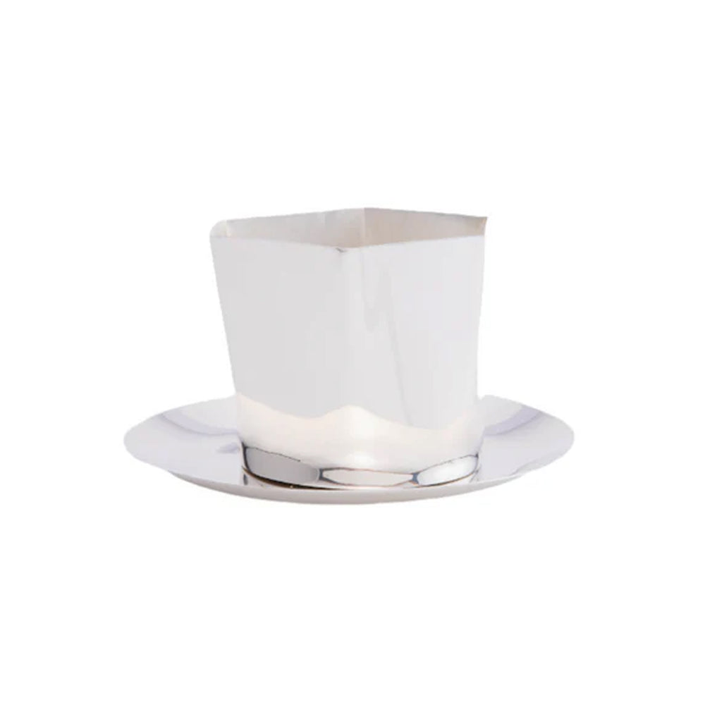Hexagon Silver-Plated Nut Bowl & Saucer