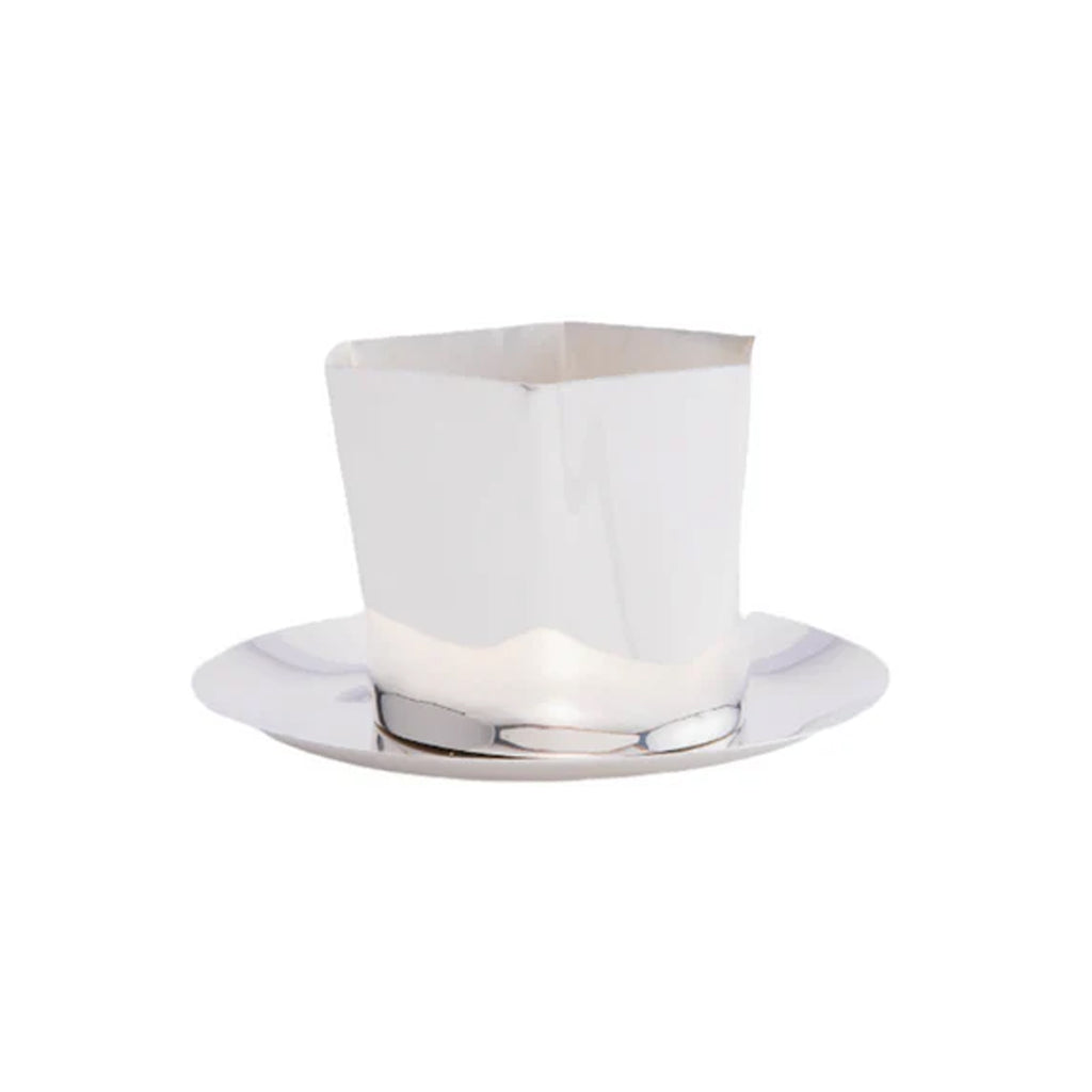Hexagon Silver-Plated Nut Bowl & Saucer