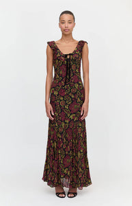 The Augustina Dress in Black Palampore Floral