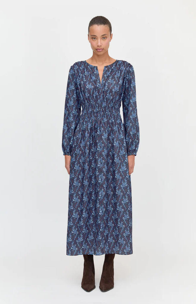 The Rosely Dress in Navy Cala Paisley