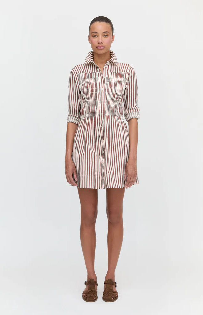 The Mira Nap Dress in Rust Stripe