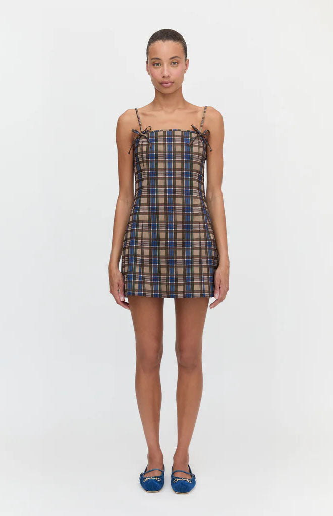 The Rennie Dress in Brown Spencer Plaid