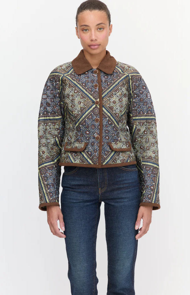 The Dax Jacket in Olive Equestrian Scarf