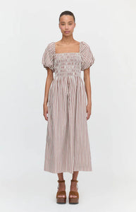 The Julia Nap Dress in Rust Stripe