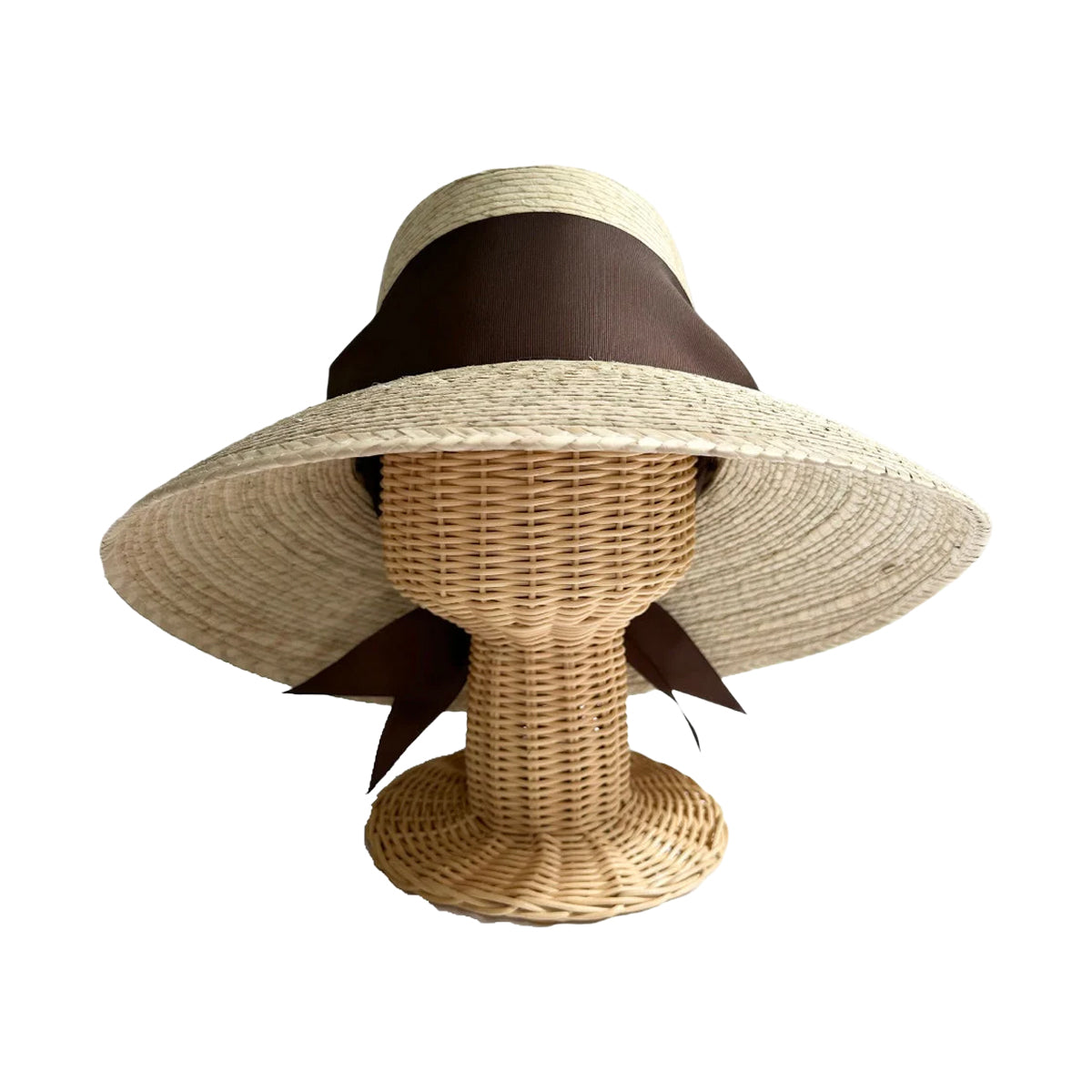 Wildflower Sun Hat in Chocolate Brown Wide & Short Grosgrain Ribbon