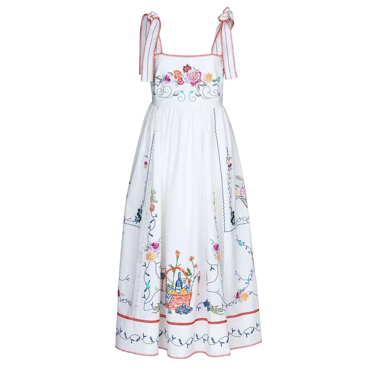 Stefy Dress in Multi Embroidery