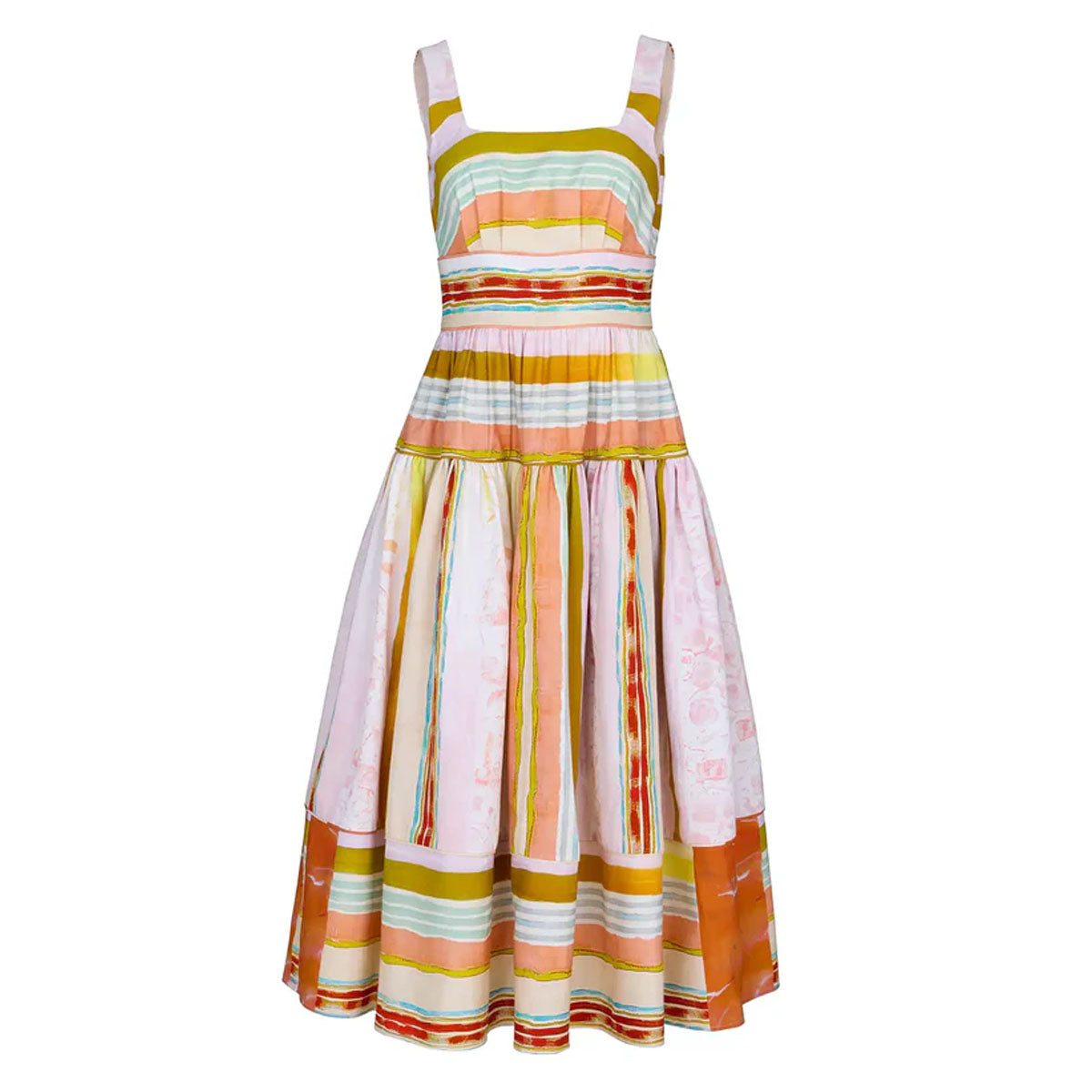 Mara Dress in Abstract Stripe