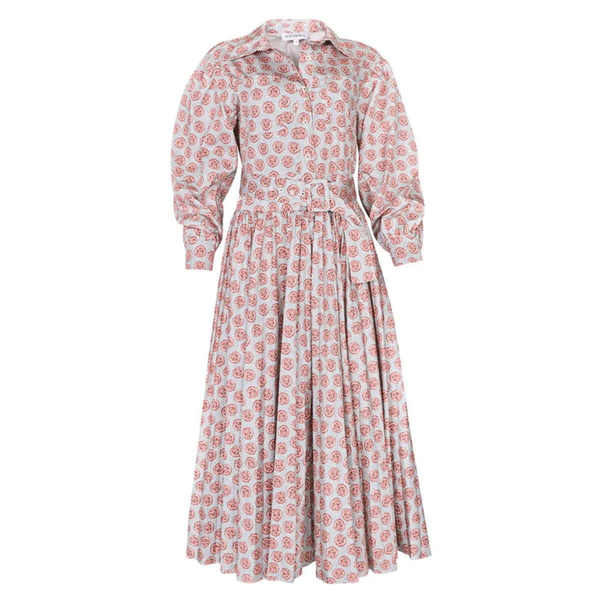 Randolph Dress in Dark Rose Bird Block