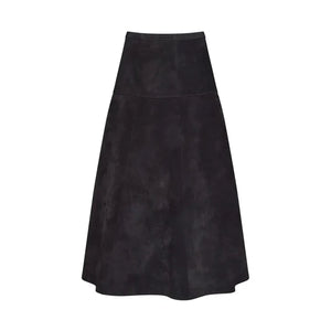 Ida Suede Skirt in Noir Suede