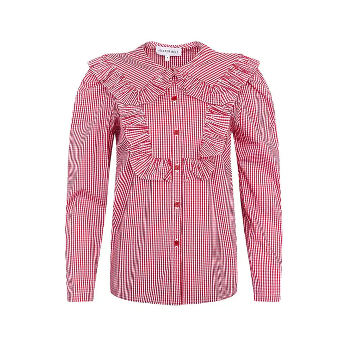 Mae Top in Carmine Check