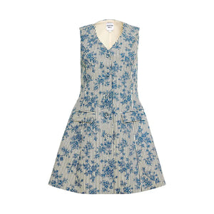 Suni Dress in Cornflower Toile