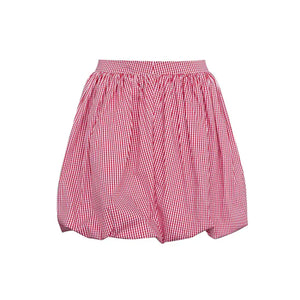 Kinsley Bubble Skirt in Carmine Check