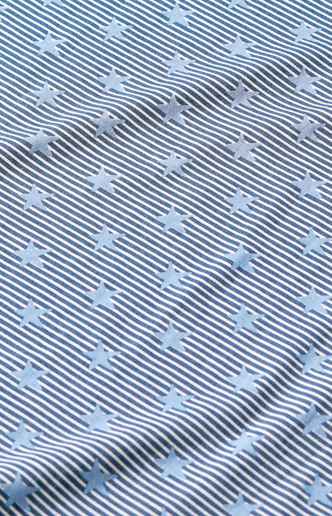 Baby Stars & Stripes Zip Onesie in Navy