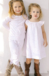 Dallas Fort Worth Two Piece Kids Pajamas in Love Field Pink