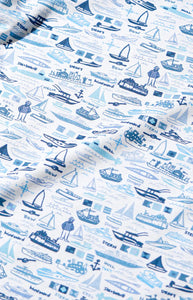 Baby Boats Zip Onesie in Blue