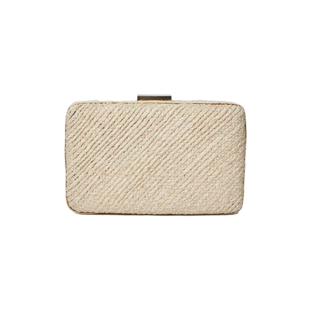 Carmen Woven Straw Clutch Bag in Natural