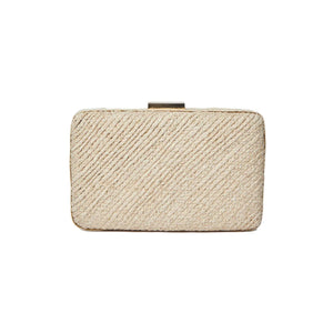 Carmen Woven Straw Clutch Bag in Natural