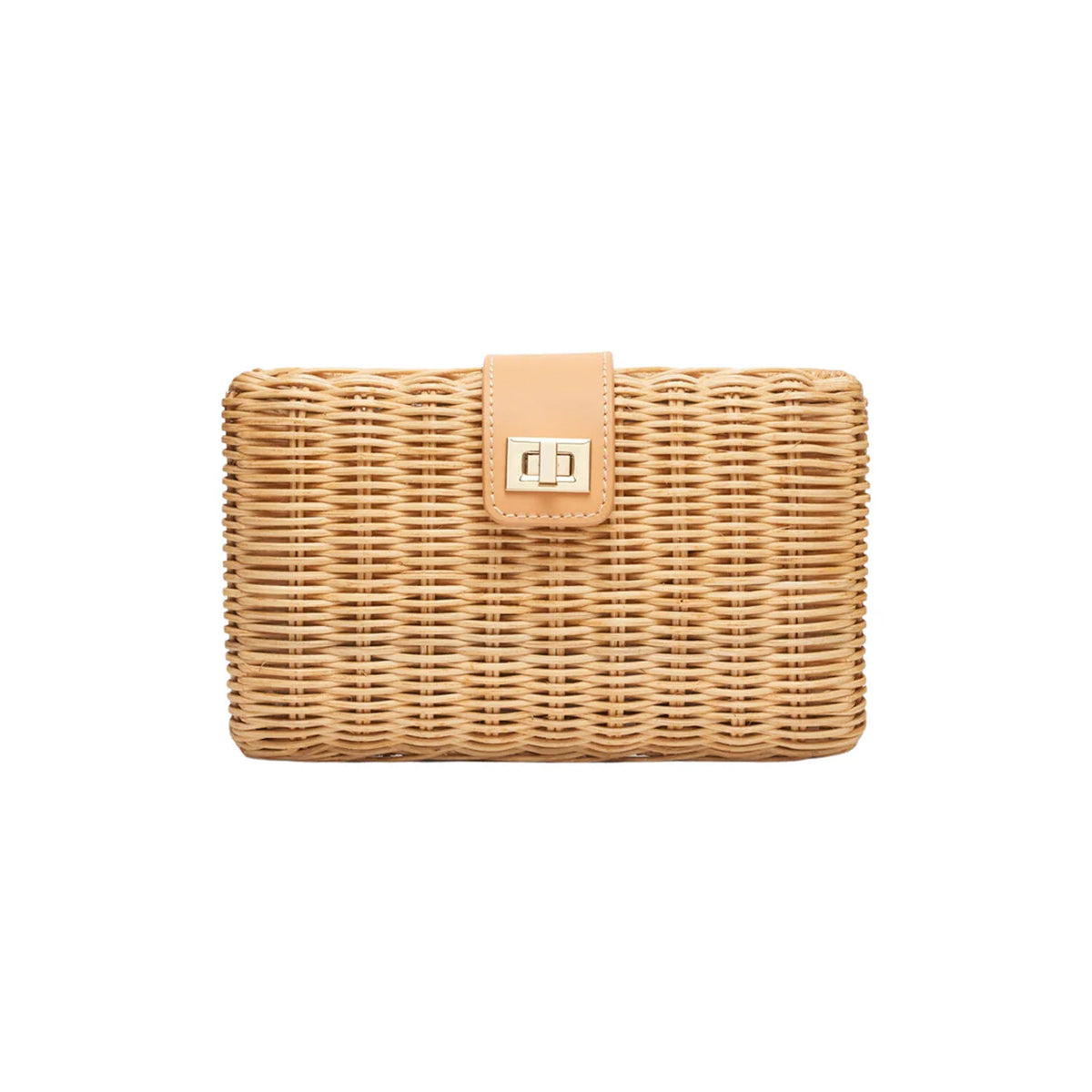 Lou Wicker Straw Clutch Bag