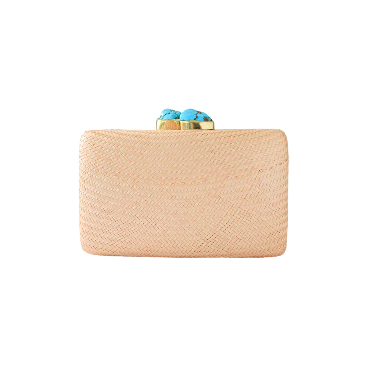 Jen Clutch with Turquoise Stone in Toast