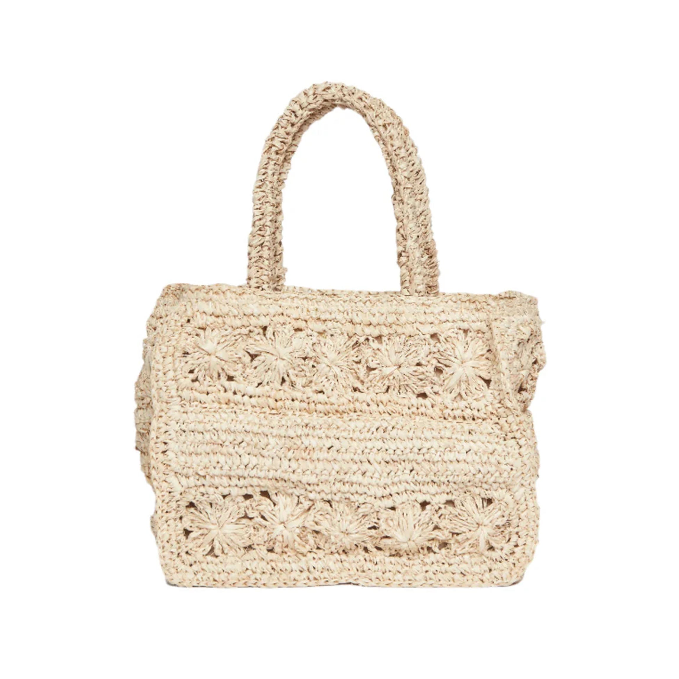 Mini Amina Straw Tote Bag in Natural